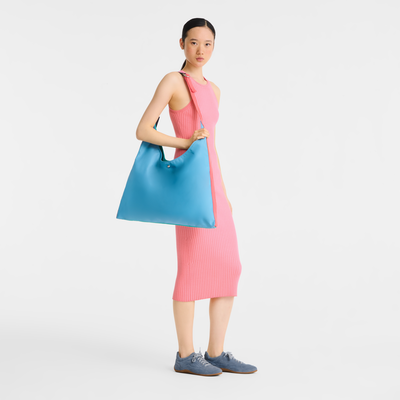 Re-Play Shoulder bag , Thunderstorm/Turquoise - Canvas