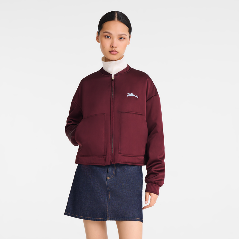 Jacket , Burgundy - Satin  - View 4 of  5