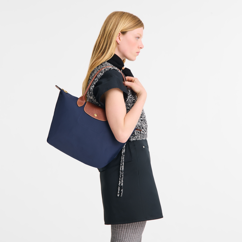 Le Pliage Original M Tote bag , Navy - Recycled canvas  - View 2 of  6