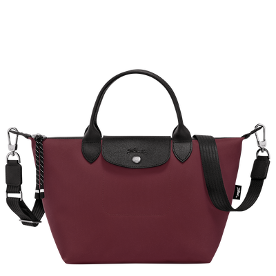 Le Pliage Energy S Handbag , Burgundy - Recycled canvas