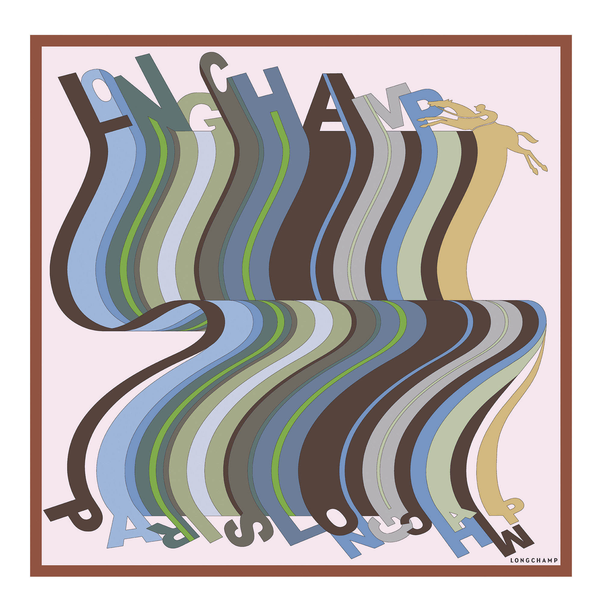 L'Arc-en-ciel Silk scarf 70, Cognac