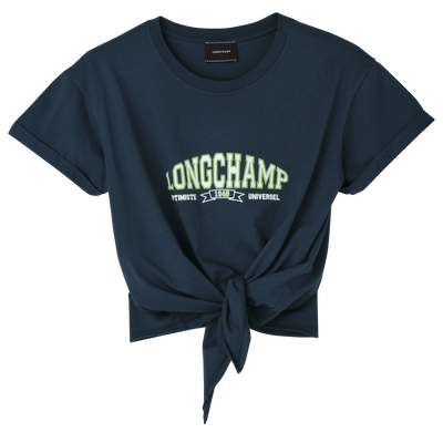 Tied T-shirt , Navy - Jersey