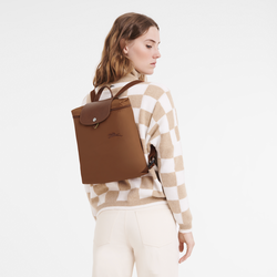 Le Pliage Green M Backpack , Cognac - Recycled canvas