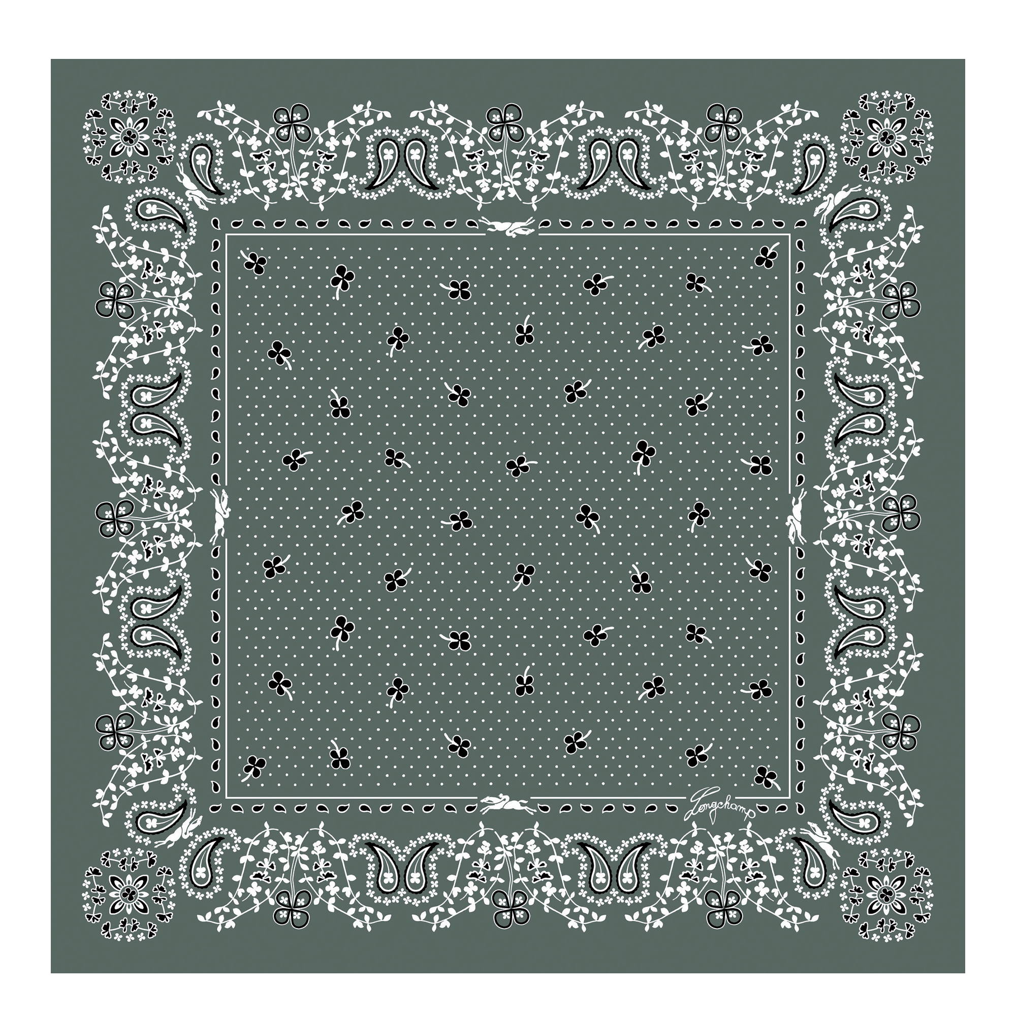 French Bandana Silk scarf 50, Tundra