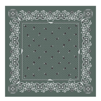 French Bandana Silk scarf 50 , Tundra - Silk