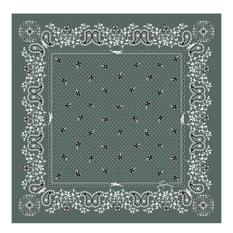 French Bandana Silk scarf 50 , Tundra - Silk  - View 1 of  5