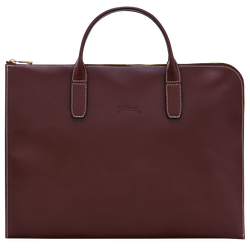 Le Foulonné Briefcase , Plum - Leather