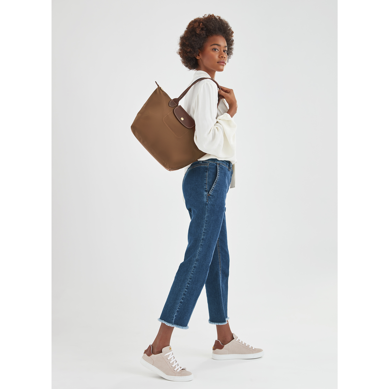 Le Pliage Original M Tote bag , Cognac - Recycled canvas  - View 2 of  7