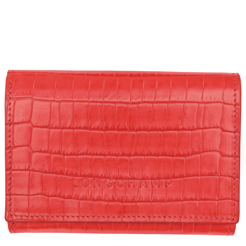 Longchamp Pocket Compact wallet , Vermilion - Leather  - View 1 of  3