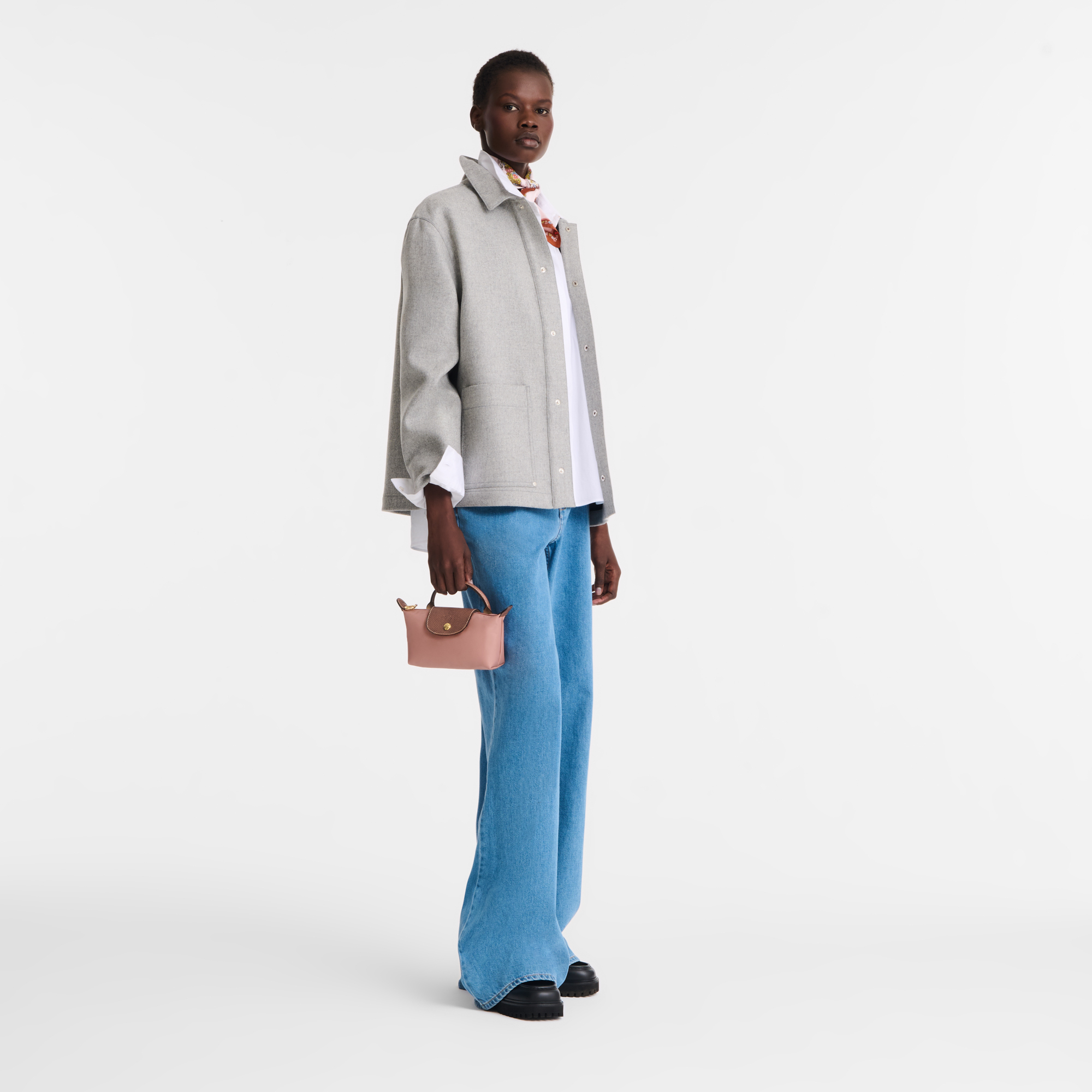 Le Pliage Original Pouch with handle, Pink Tea