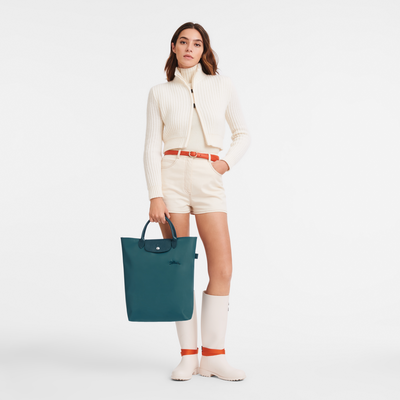 Le Pliage Green M Tote bag , Peacock - Canvas