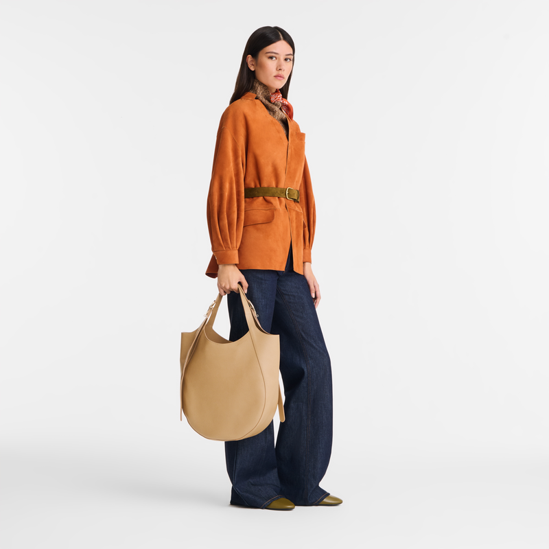 Le Foulonné XL Tote bag , Biscuit - Leather  - View 2 of  3