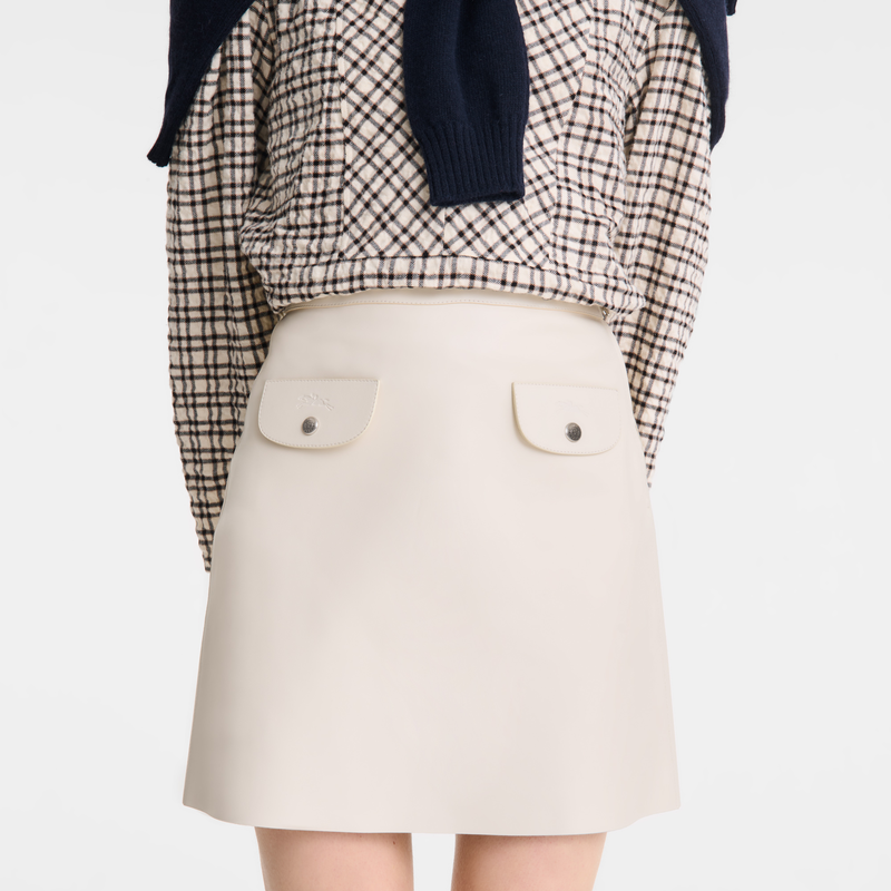 Skirt , Ecru - Leather  - View 4 of  4