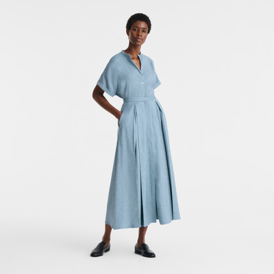 Midi skirt , Slate - Linen