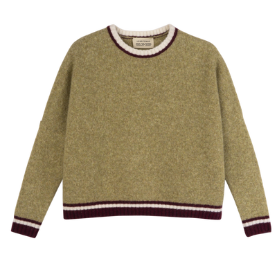 Round collar jumper , Pistachio/Burgundy - OTHER