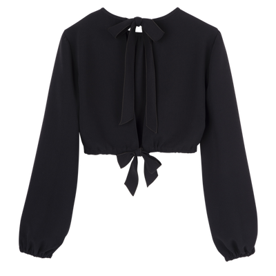 Top , Black - Crepe