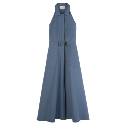 Long dress , Slate - Popelin