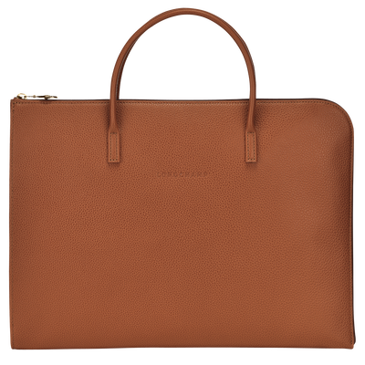 Le Foulonné S Briefcase , Caramel - Leather