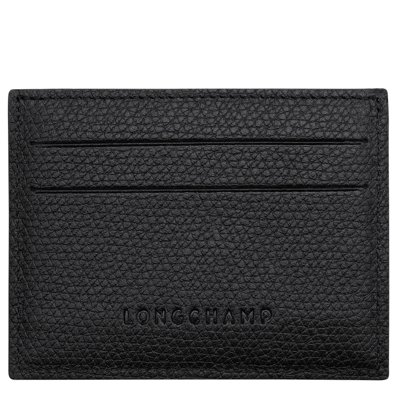 Le Roseau Card holder , Black - Leather  - View 2 of  2