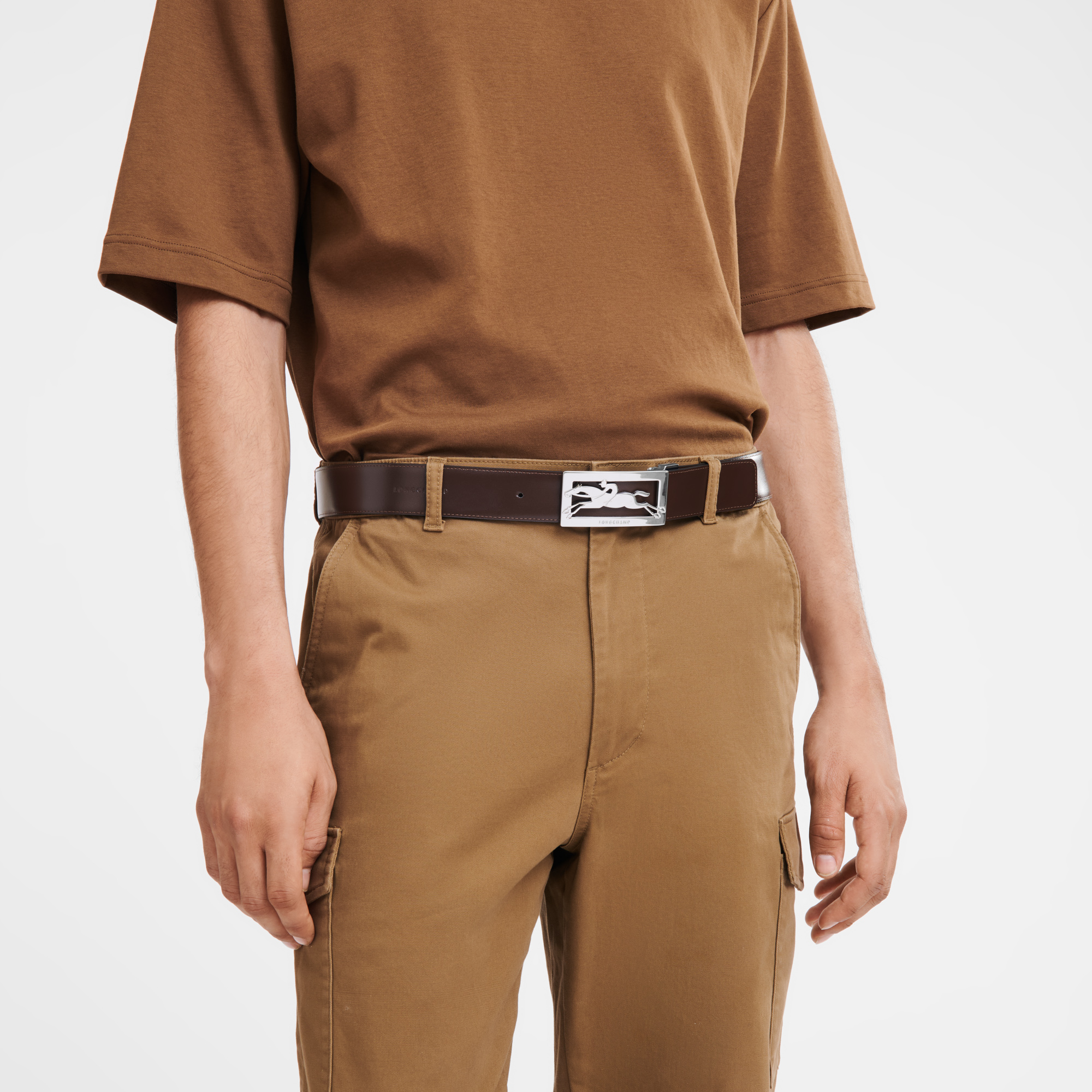 Delta Box Men's belt, Black/Mocha