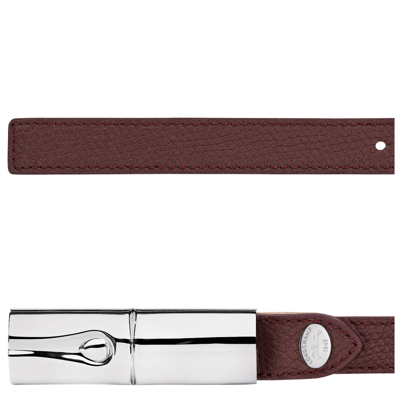 Le Roseau Ladies' belt , Burgundy - Leather  - View 3 of  3