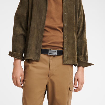 Delta Box Men's belt, Black/Mocha