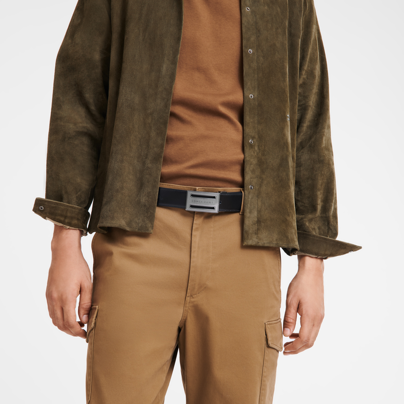 Delta Box Men's belt , Black/Mocha - Leather  - View 5 of  5