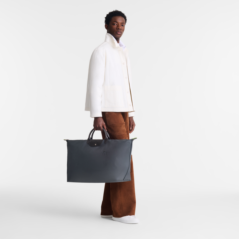 Le Pliage Green XL Travel bag , Graphite - Recycled canvas  - View 2 of  7