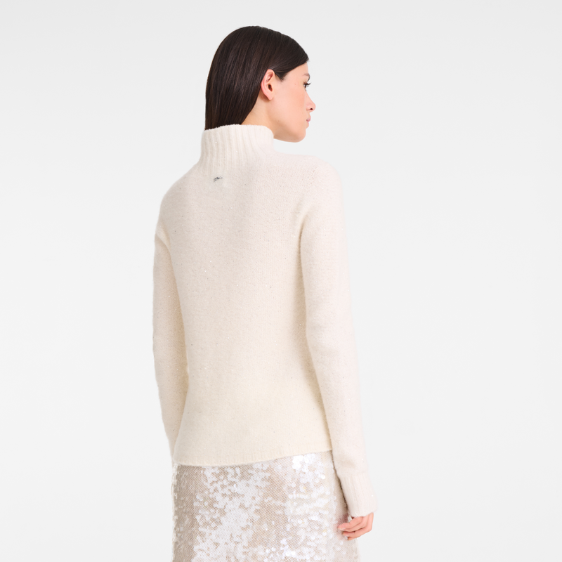High neck sweater , Ivory - Knit  - View 3 of  5