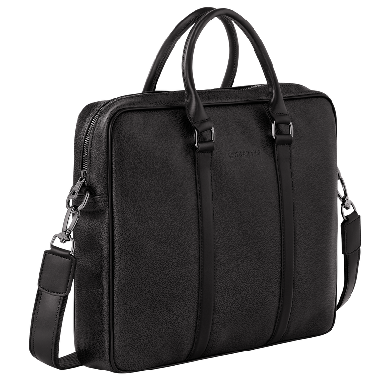 Le Foulonn&eacute; S Briefcase , Black - Leather  - View 3 of  5