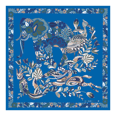 Forêt Longchamp Silk scarf 50 , Atlantic - Silk