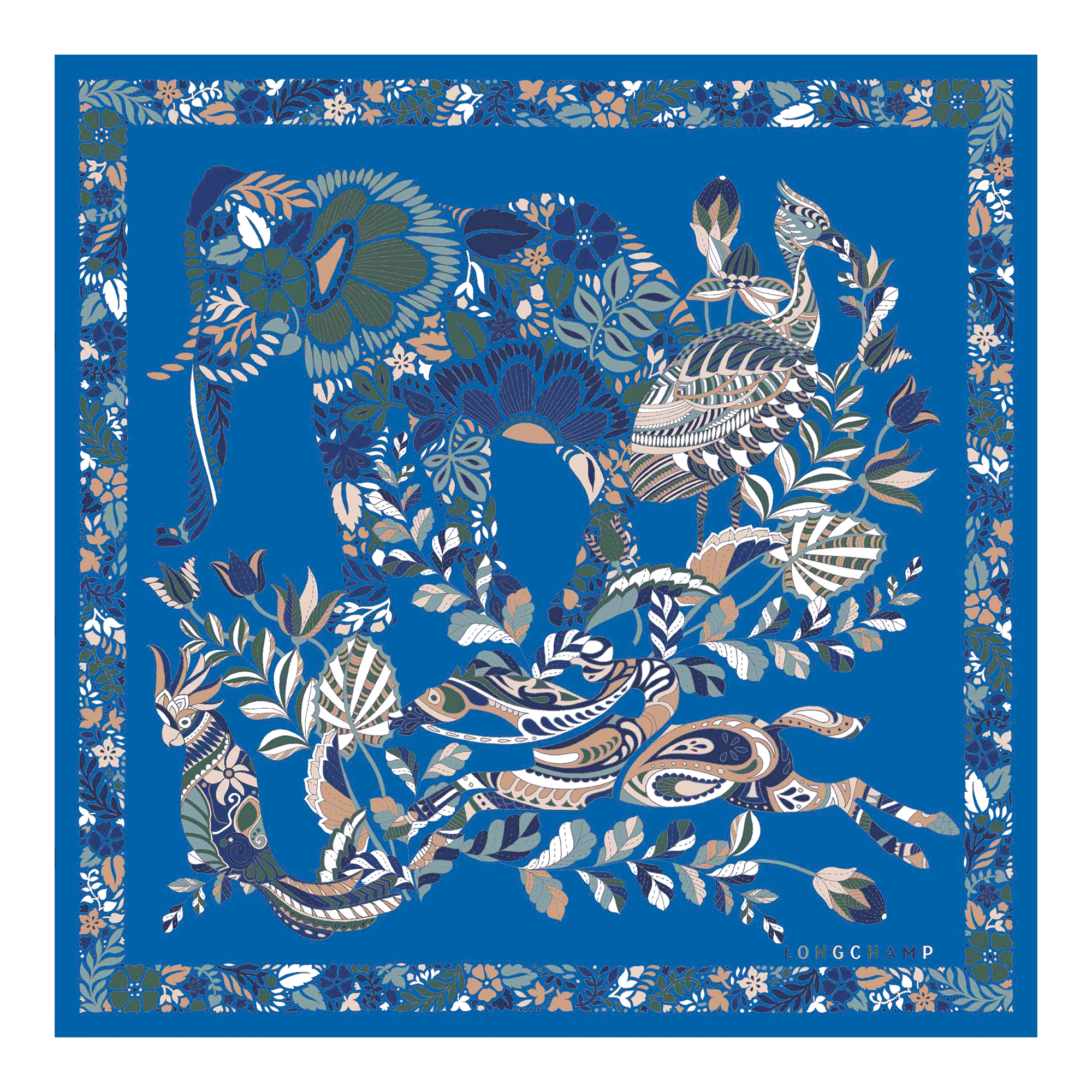 Silk scarf 50, Atlantic - View 1 of
2 - zoom in Forêt Longchamp Silk scarf 50, Atlantic