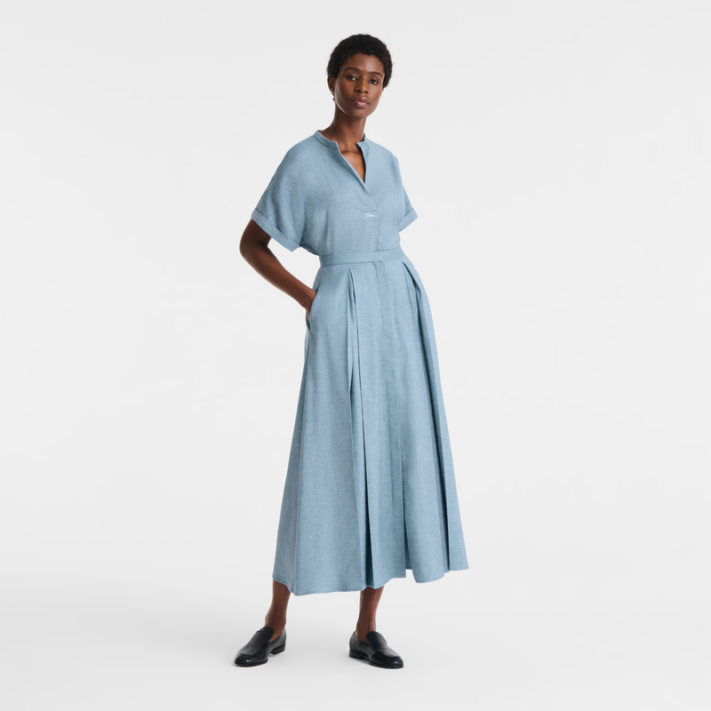 Midi skirt , Slate - Linen  - View 1 of  1