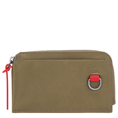 Longchamp Pocket Card holder , Olive - Leather