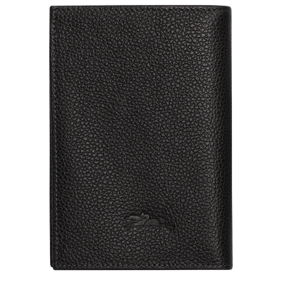 Le Foulonn&eacute; Passport cover , Black - Leather