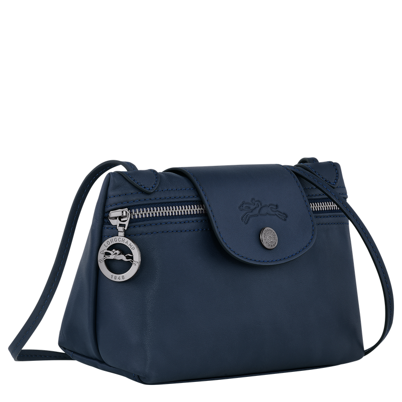 Small navy leather bag store