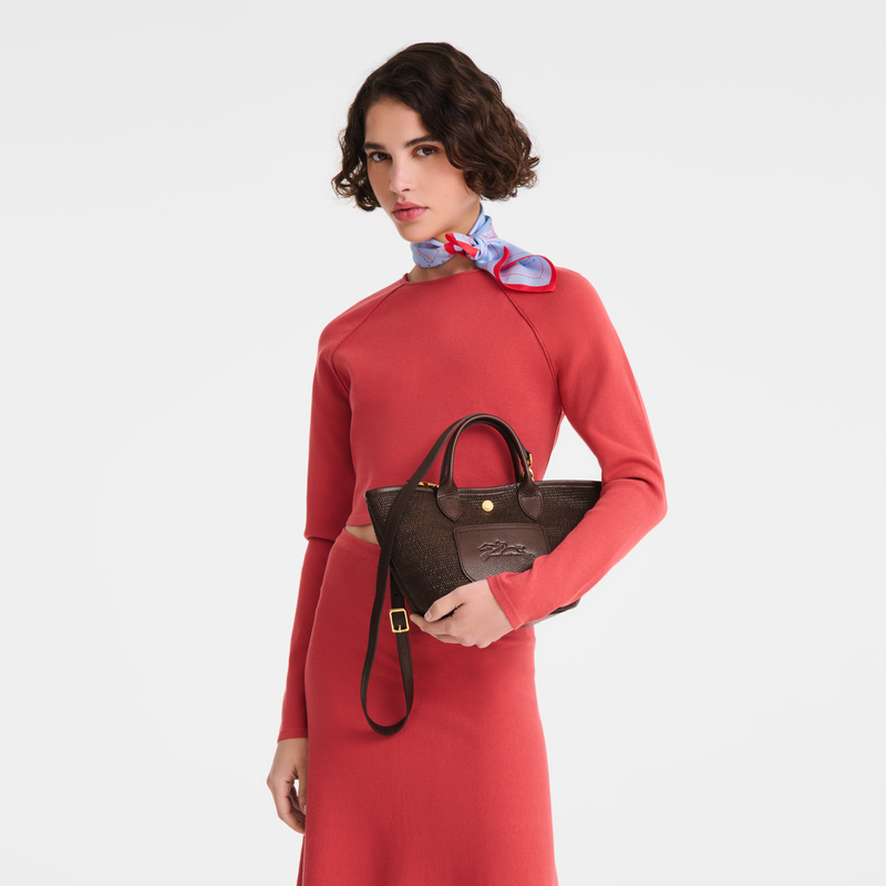 Le Pliage Collection XS Basket bag , Mocha - Canvas  - View 3 of  3