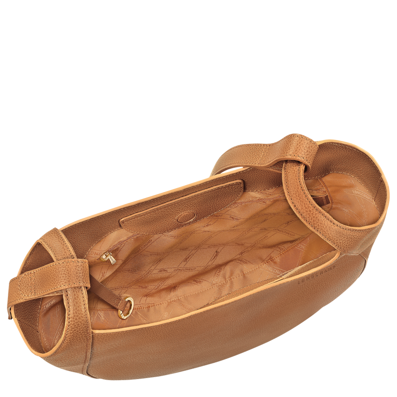 Le Foulonn&eacute; L Hobo bag , Pecan - Leather  - View 4 of  5