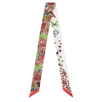 Collier de fleurs Bandeau , Paprika - Silk