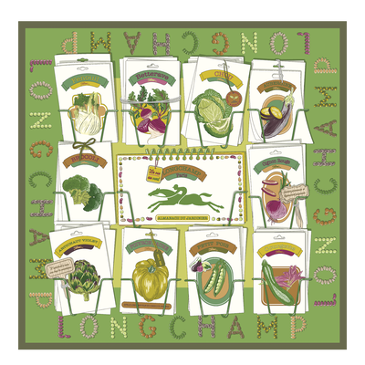 In the Vegetable Garden Silk scarf 70 , Laurel - Silk