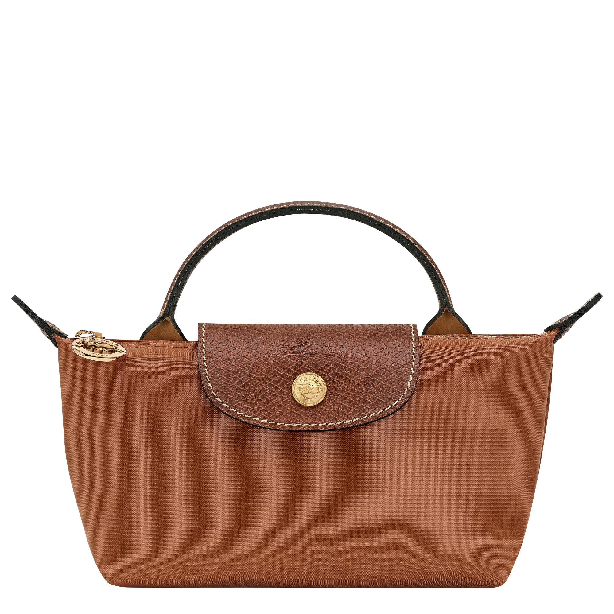 Le Pliage Original Pouch with handle, Cognac