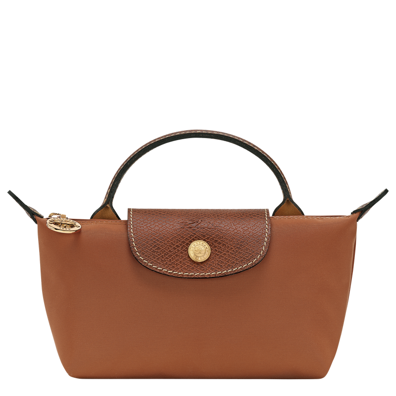 Le Pliage Original Pouch with handle , Cognac - Recycled canvas  - View 1 of  6