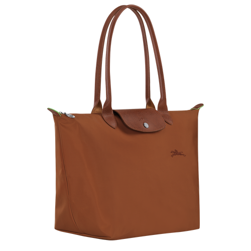 Le Pliage Green L Tote bag , Cognac - Recycled canvas - View 3 of  7