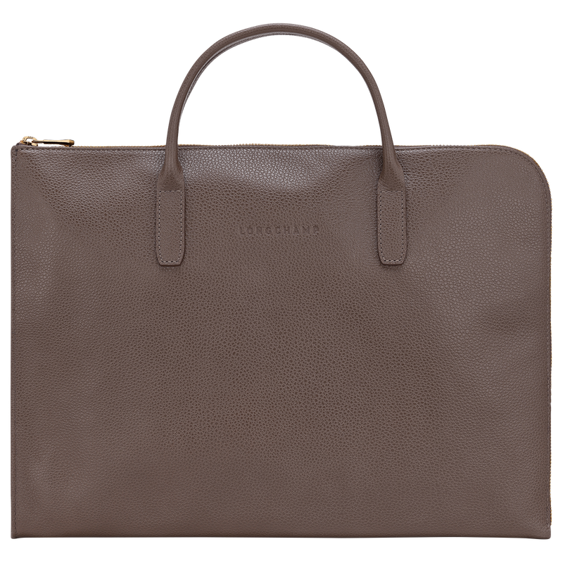 Le Foulonné S Briefcase , Taupe - Leather  - View 1 of  4