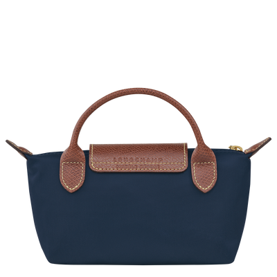 Le Pliage Original Pouch with handle Navy Recycled canvas Longchamp TH