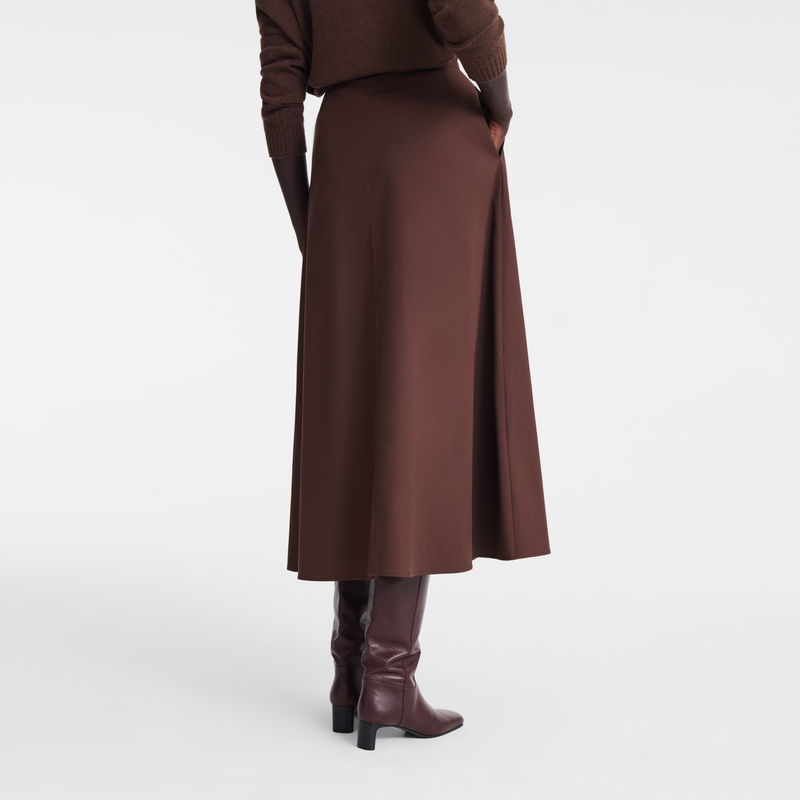 Midi skirt , Ebony - Cotton poplin  - View 3 of  5