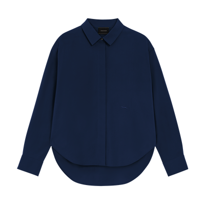 Shirt , Navy - Cotton poplin