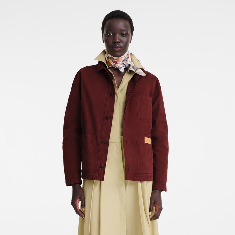 Jacket , Burgundy - Overdyed cotton  - View 4 of  5