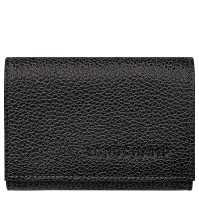 Le Foulonn&eacute; Compact wallet , Black - Leather