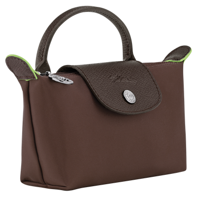 Le Pliage Green Pouch with handle, Mocha